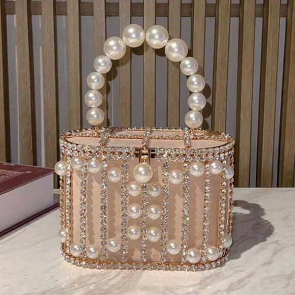 boutique Handbags - Women'S  fancy Party Prom Rhinestone Pearl Bag
